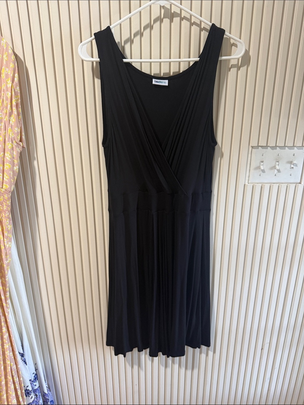 Lush Black Sleeveless Surplice Fit & Flare Dress